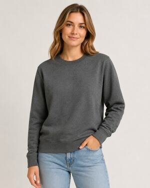 NWT Everlane The Track Crewneck Sweatshirt Dark Heather Grey Organic Cotton S